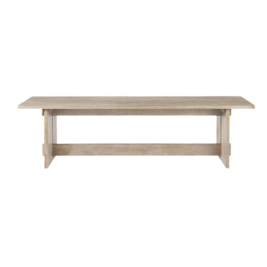 Mercana Aida Wood Dining Bench featuring a sleek design and sturdy wood construction in a modern dining setting.