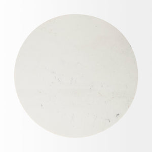 Maxwell White Marble Round Top Dining Table