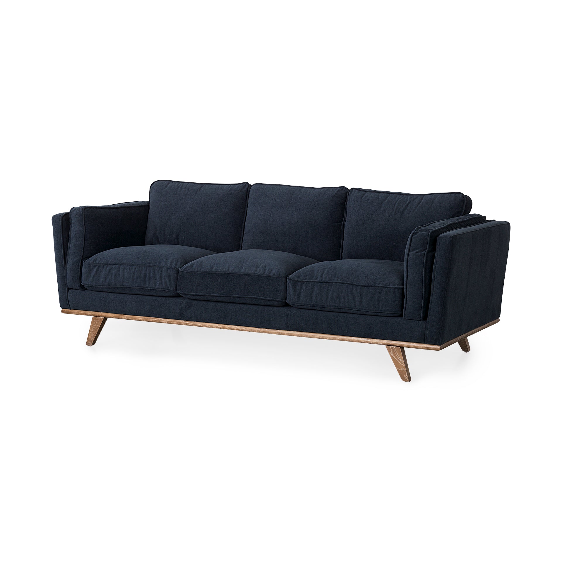 Brooks Navy Blue Fabric 3- Seater Sofa