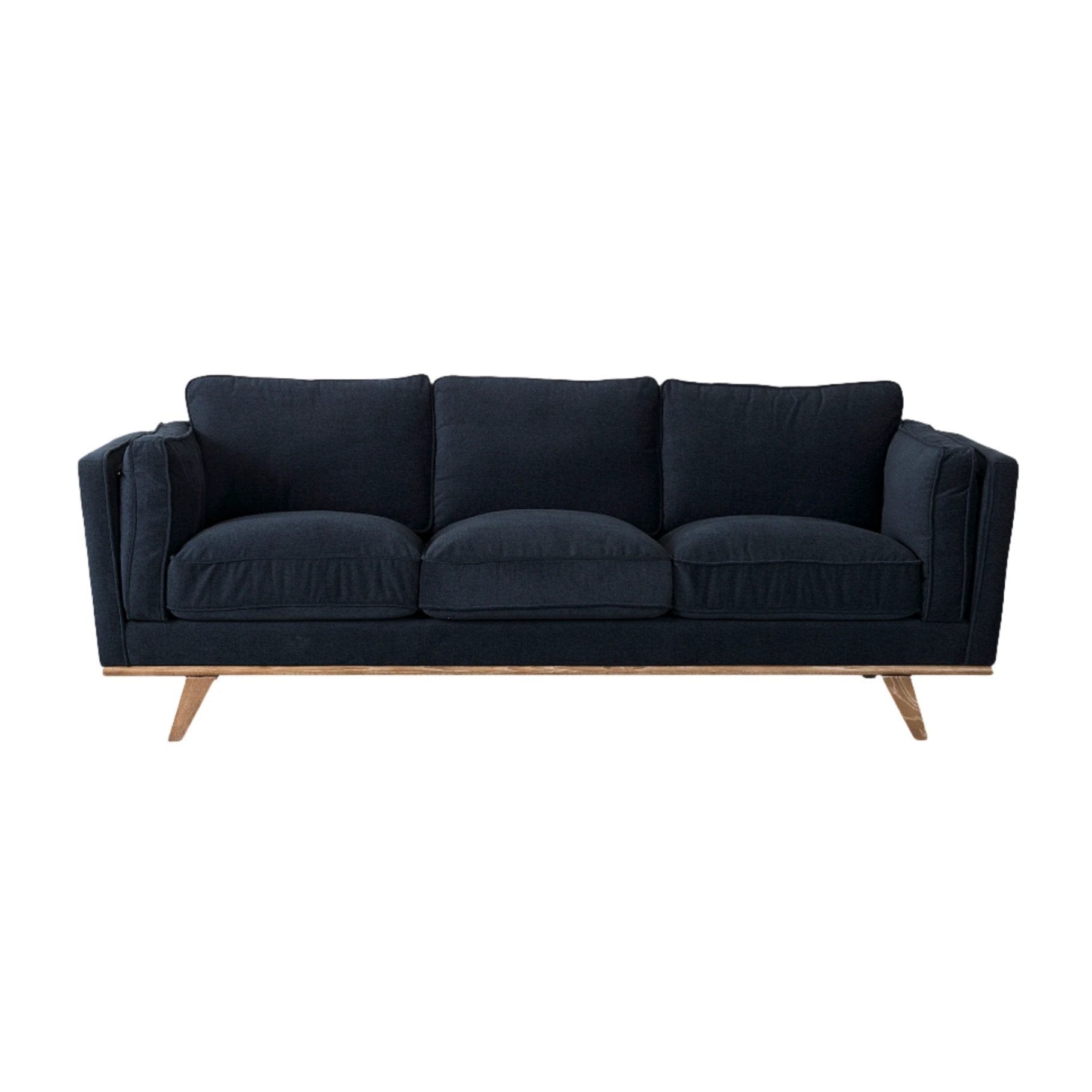 Brooks Navy Blue Fabric 3- Seater Sofa