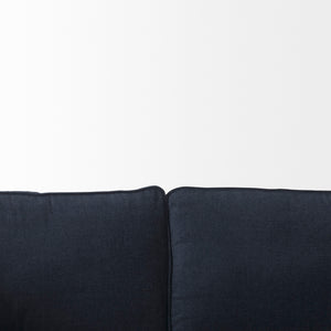 Brooks Navy Blue Fabric 3- Seater Sofa