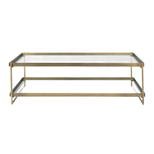 Trey Metal W/Glass Coffee table - Elite Maison