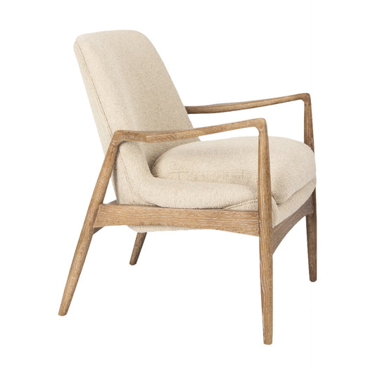 Westan Cream Boucle Fabric Accent Chair - Elite Maison