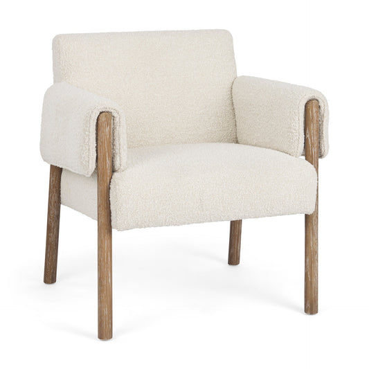 Ashton Cream Boucle Fabric Accent Chair - Elite Maison