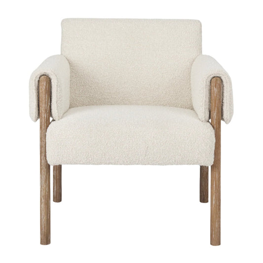 Ashton Cream Boucle Fabric Accent Chair - Elite Maison