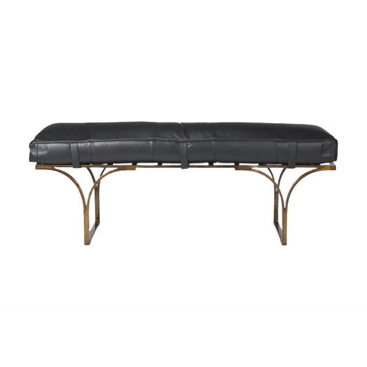Jessie Leather Seat Accent Bench - Elite Maison