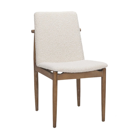 Cavett Cream Boucle Upholstered Seat Dining Chair- Set of 2 - Elite Maison