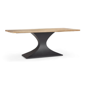 Maxton Light Brown Wood w/ Black Metal Dining Table