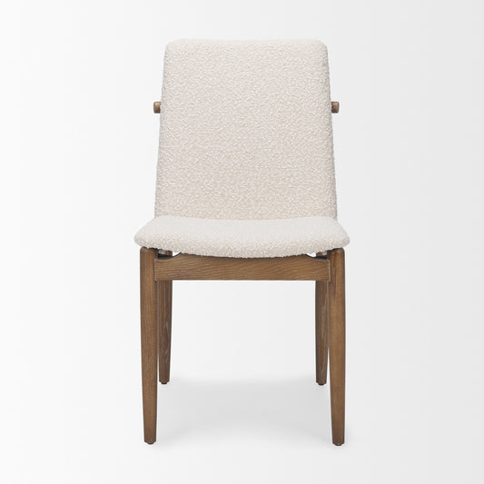 Cavett Cream Boucle Upholstered Seat Dining Chair- Set of 2 - Elite Maison