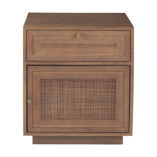 Grier Wood w/ Cane Accent Table - Elite Maison