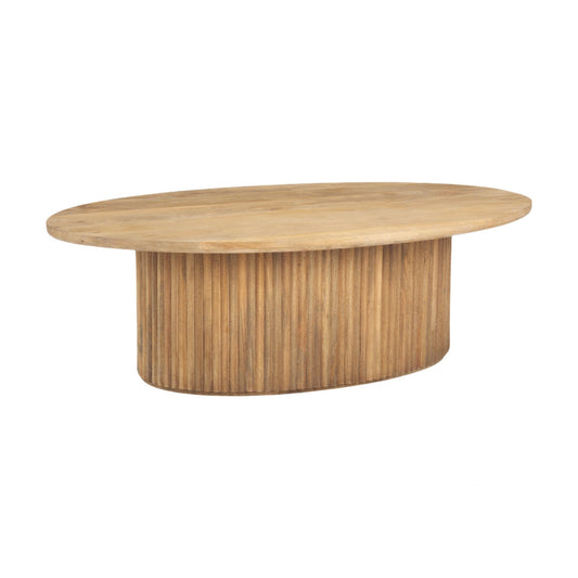Mercana Terra oval fluted coffee table with hydraulic lift-top and storage, modern design for living room centerpiece.