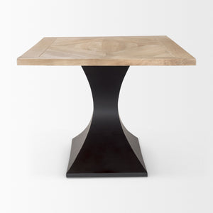 Maxton Light Brown Wood w/ Black Metal Dining Table