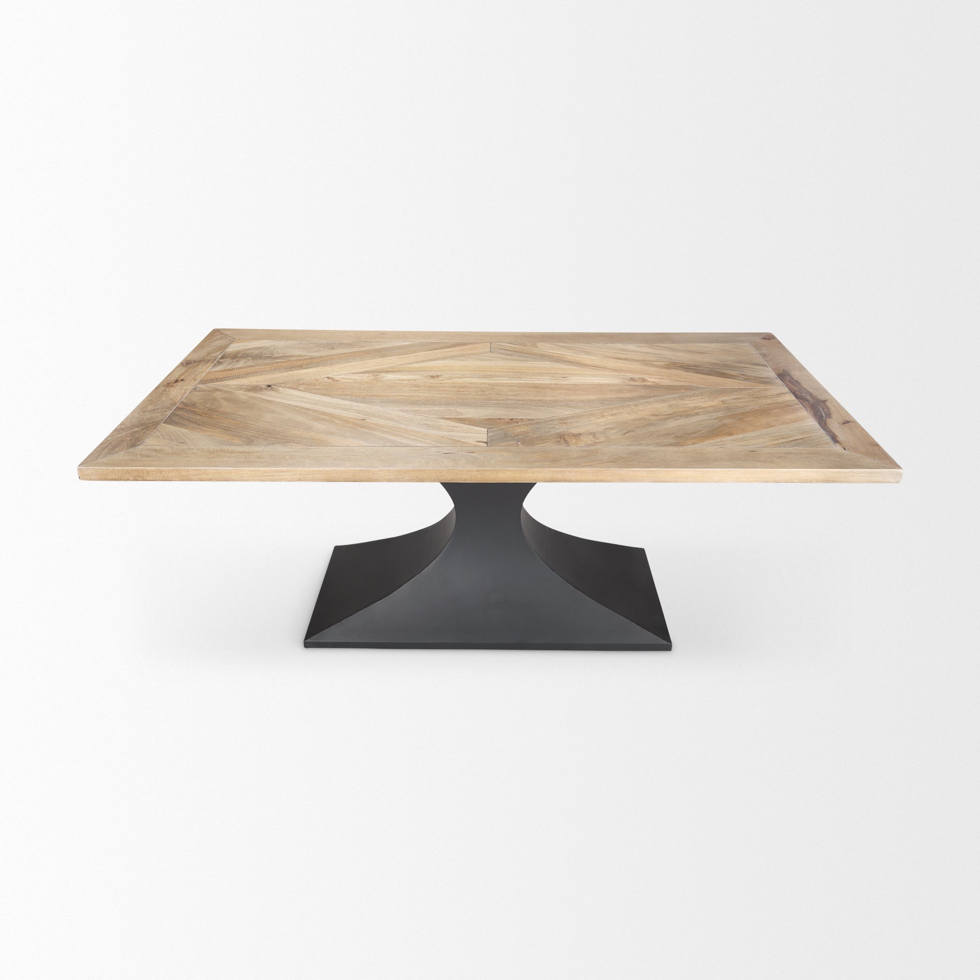 Maxton Light Brown Wood w/ Black Metal Dining Table