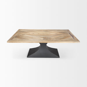 Maxton Light Brown Wood w/ Black Metal Dining Table