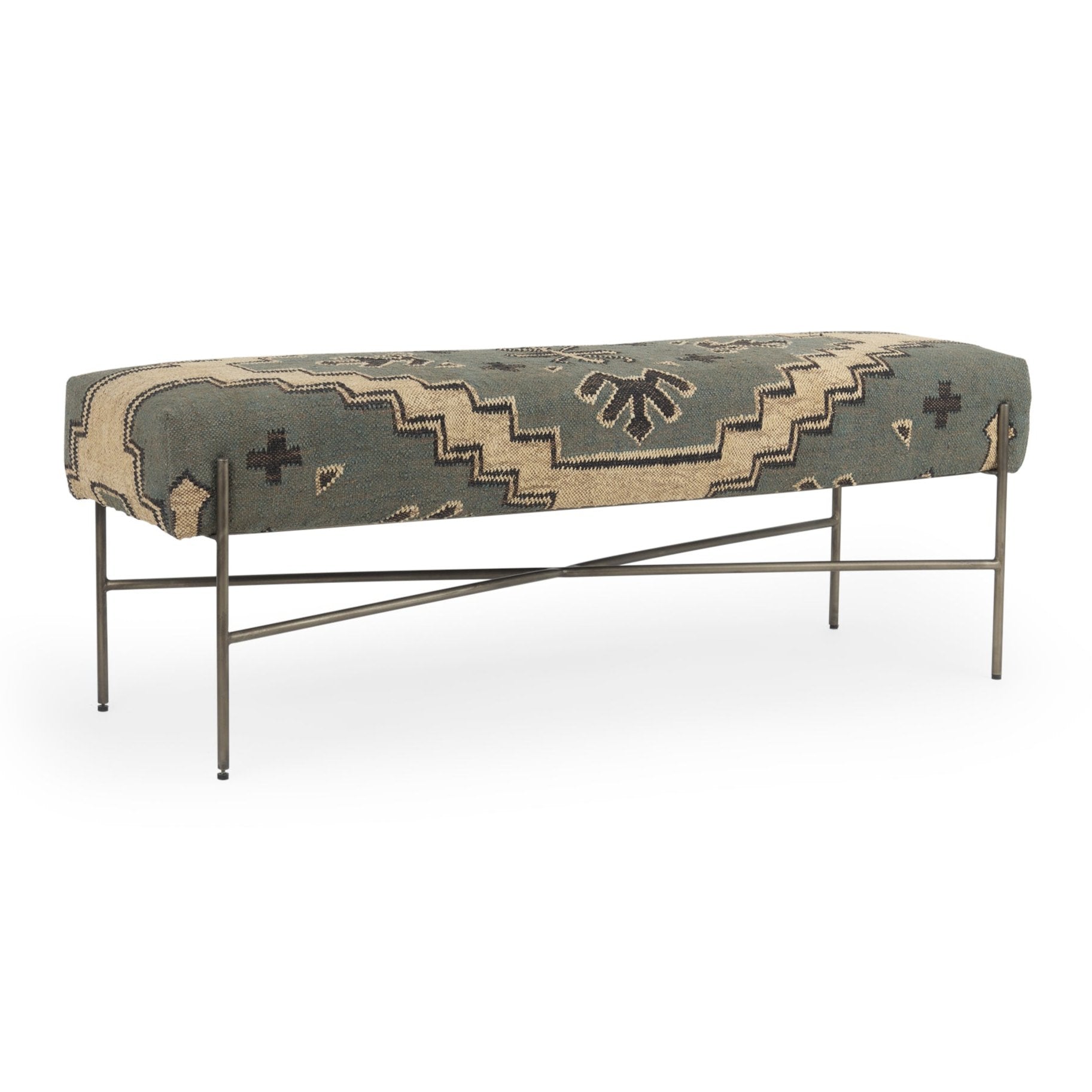 Avery I Multi Colored Upholstered Accent Bench