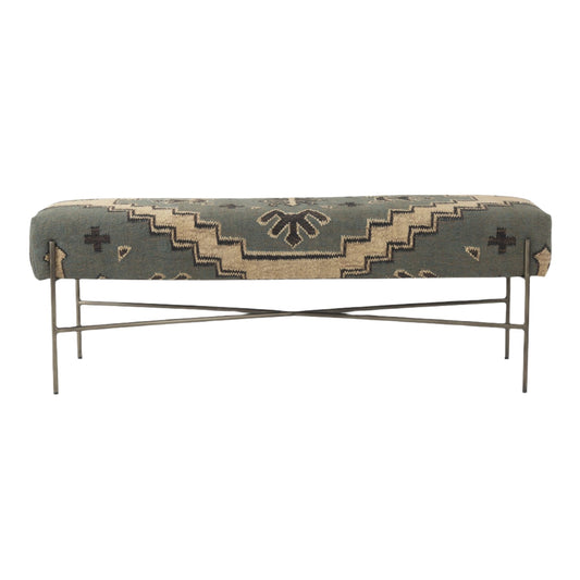 Avery I Multi Colored Upholstered Accent Bench - Elite Maison