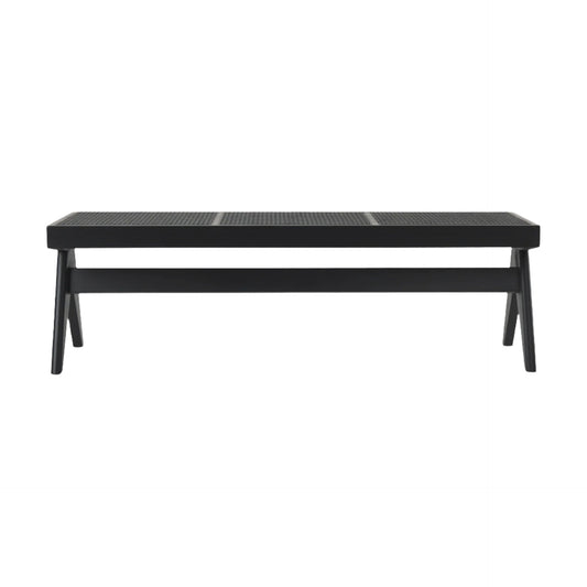 Mercana Arvin wooden bench with a sleek modern design, suitable for entryway or dining seating, featuring a smooth wood finish.