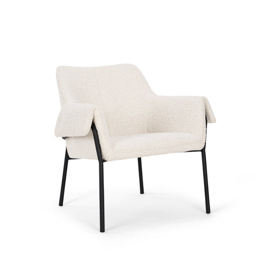 Brently Accent Chair w/ Cream Boucle Fabric - Elite Maison
