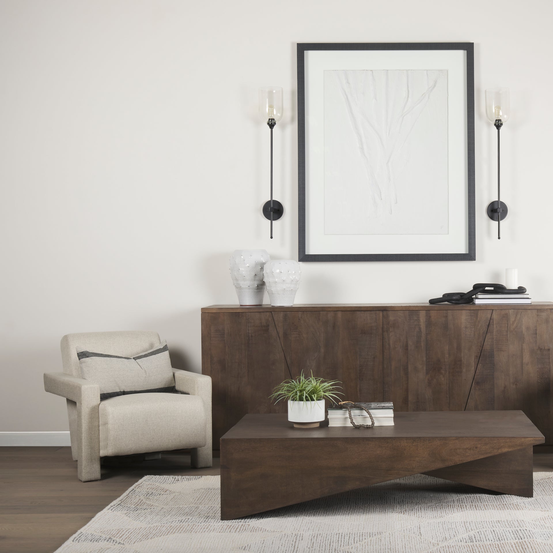 West Wooden Angled Coffee Table