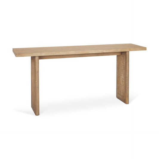 Grier Solid Wood w/ Cane Accent Console Table - Elite Maison