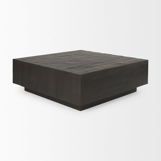 Mercana Hayden wood square coffee table with natural wood grain finish, modern centerpiece for living room decor