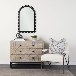 Leeds Black Wood Arch Frame Mirror