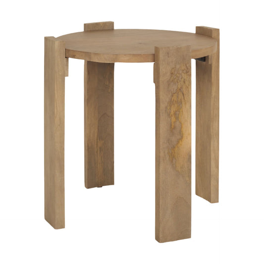 Evelyn Light Brown Round End/Side Table - Elite Maison