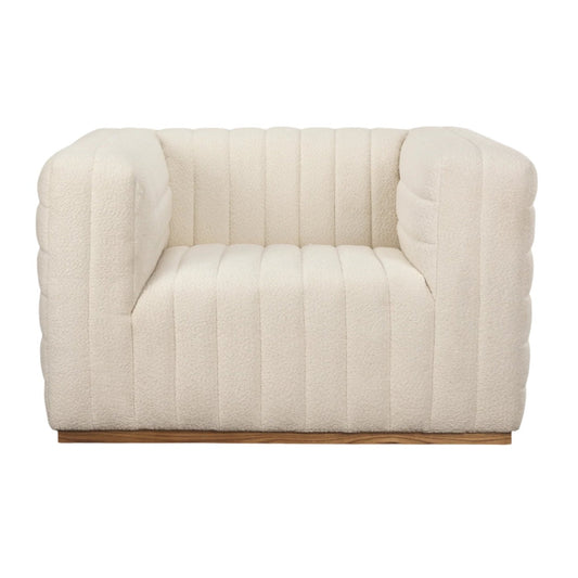 Ricciardo Cream Boucle Upholstered Arm Chair - Elite Maison