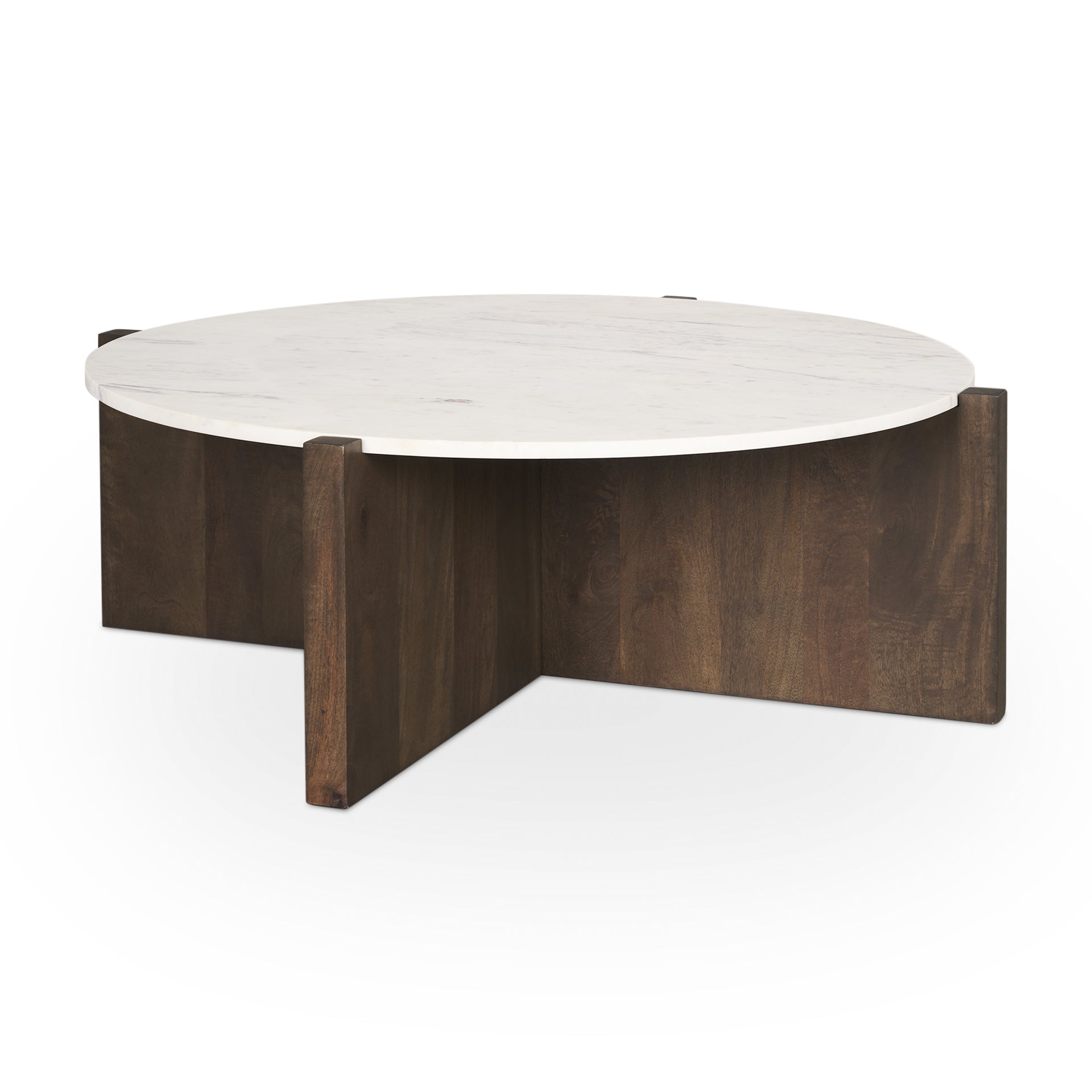 Bianca Wood w/ Round Marble Top Coffee Table