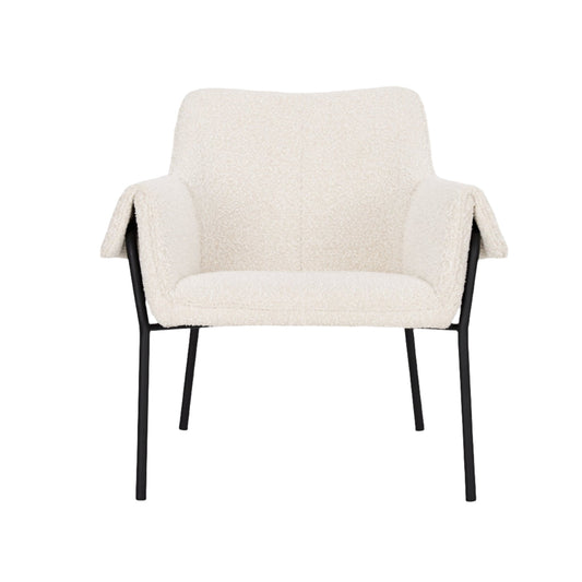 Brently Accent Chair w/ Cream Boucle Fabric - Elite Maison