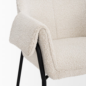 Brently Accent Chair w/ Cream Boucle Fabric