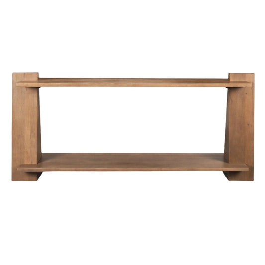 Eula Medium Brown Wood Console Table - Elite Maison