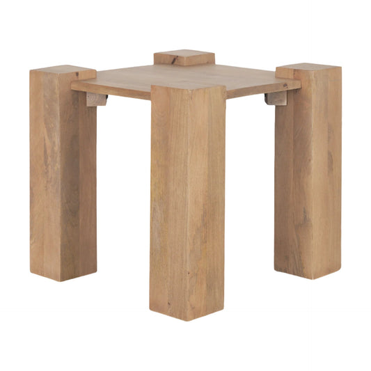 Mercana Beth light brown wood square accent table with a sleek design and sturdy legs, ideal for living room or bedroom decor.