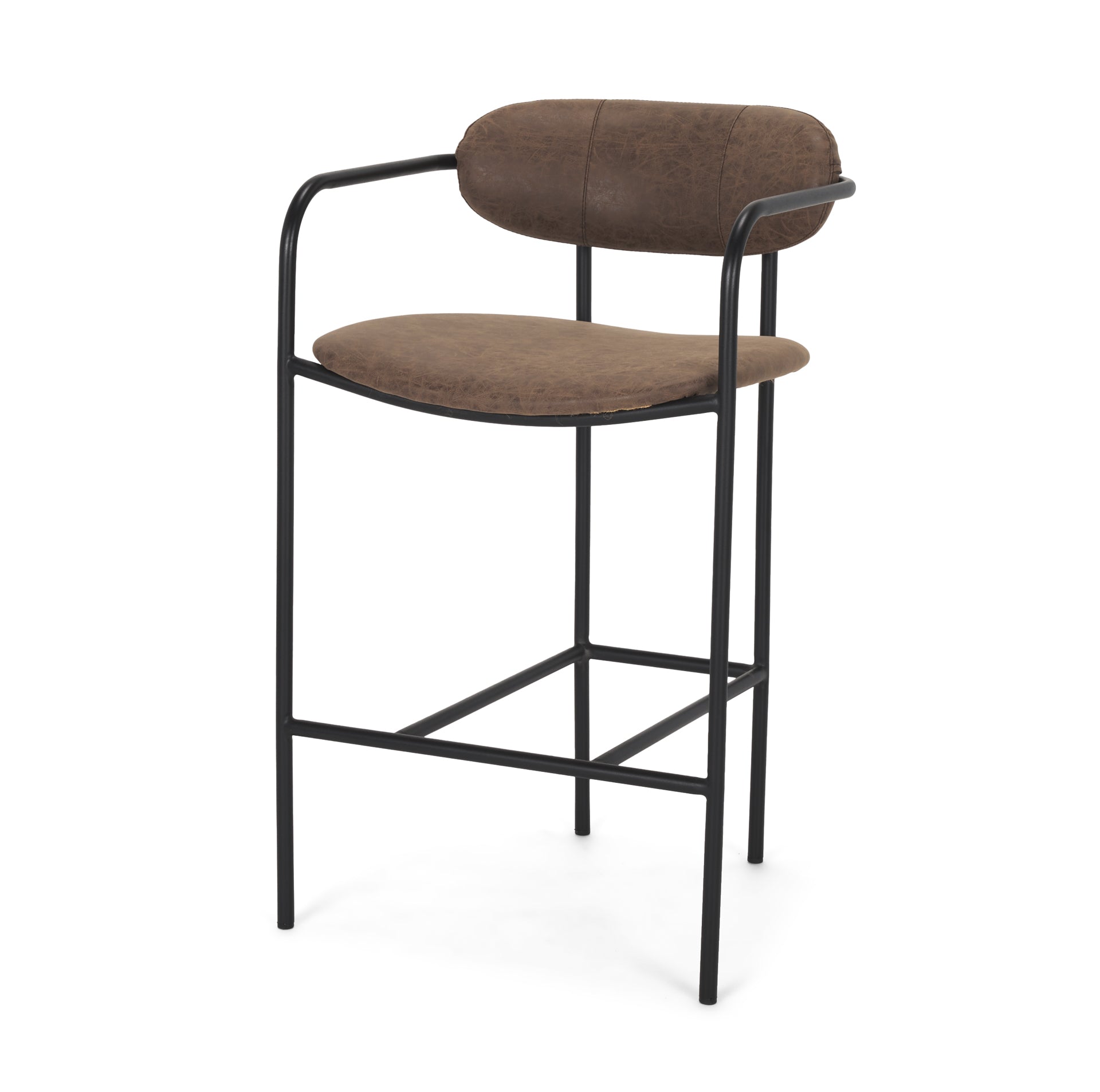 Parker Muted Brown Faux Leather Counter Stool