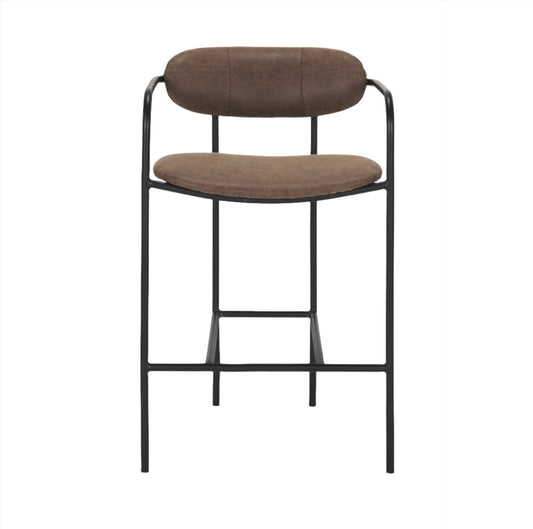 Parker Muted Brown Faux Leather Counter Stool