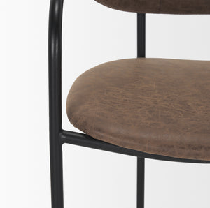 Parker Muted Brown Faux Leather Counter Stool