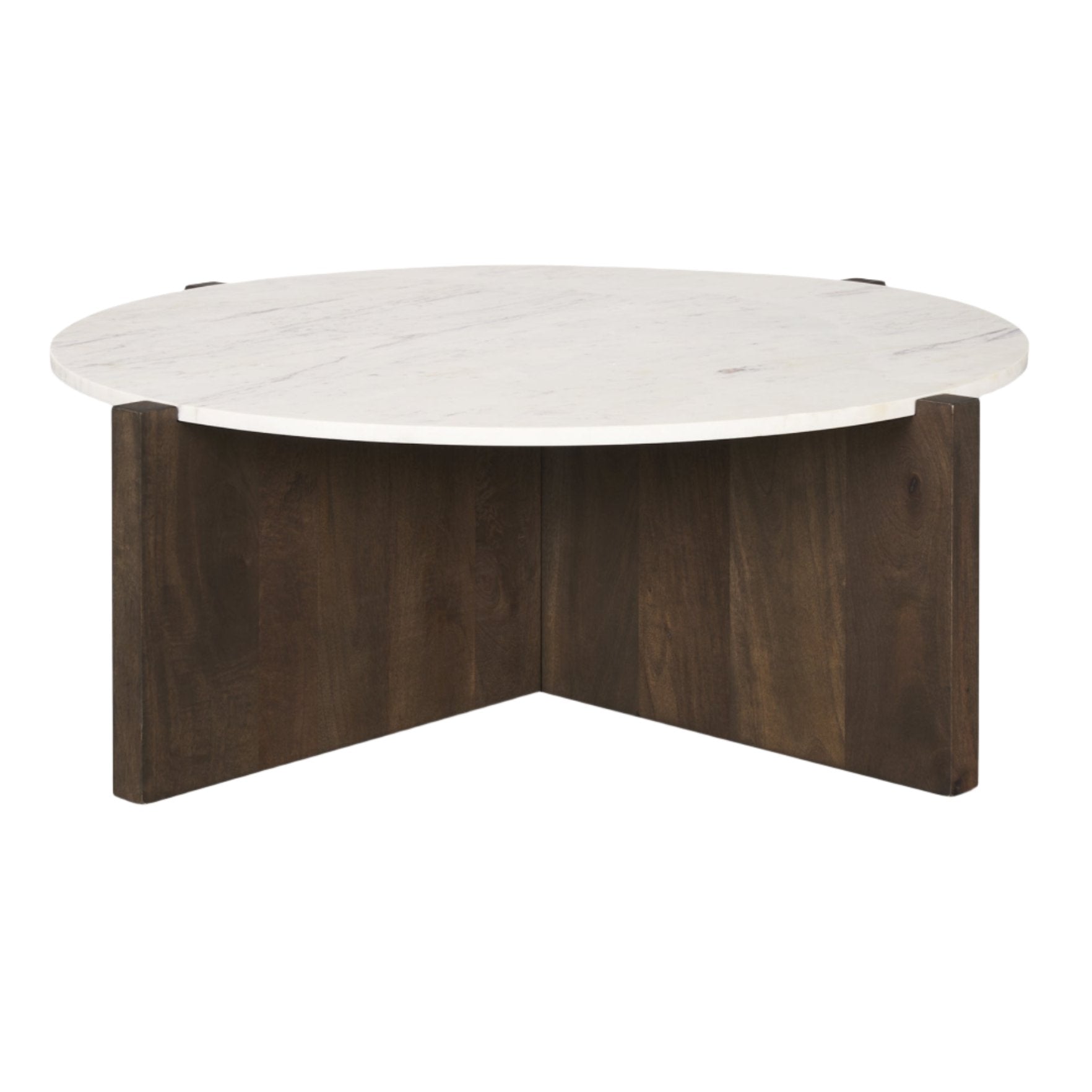 Bianca Wood w/ Round Marble Top Coffee Table