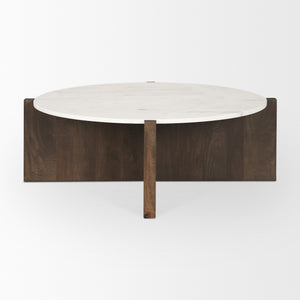 Bianca Wood w/ Round Marble Top Coffee Table