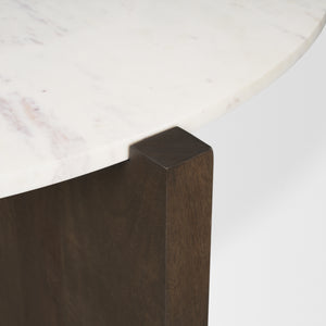 Bianca Wood w/ Round Marble Top Coffee Table