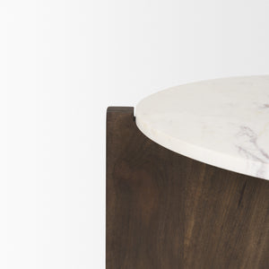 Bianca Wood w/ Round Marble Top Coffee Table