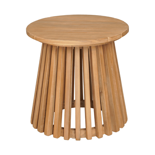 Zuo Zahara side table in natural wood finish, featuring organic design and architectural clarity, ideal for modern living spaces.