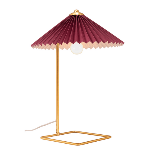 Charo Table Lamp Red & Gold - Elite Maison