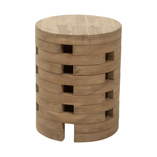 Zuo Mado side table in natural wood finish, modern compact table with clean lines and minimalist design.