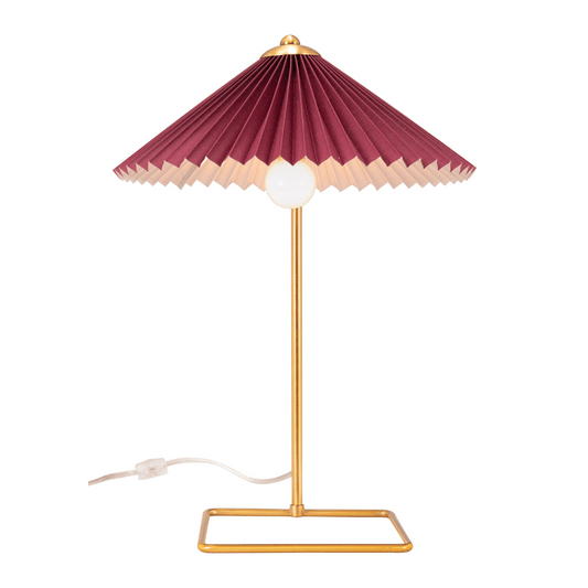 Charo Table Lamp Red & Gold - Elite Maison