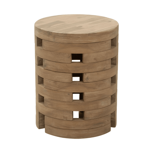 Zuo Mado side table in natural wood finish with a minimalist design and sleek legs, ideal for modern living spaces.
