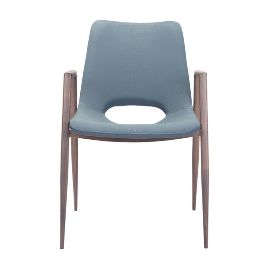 Desi Dining Chair Azure Gray & Walnut - Set of 2 - Elite Maison