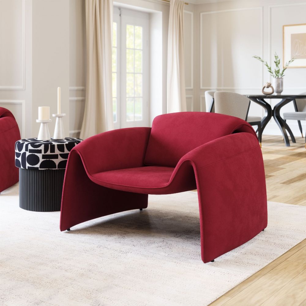 Horten Accent Chair Red - Elite Maison