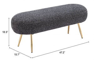 Creek Bench Glitter Black - Elite Maison