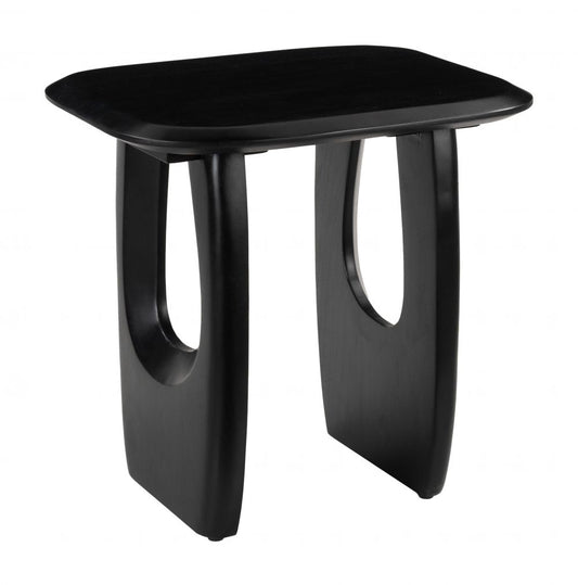 Black Arasan Accent Table by Zuo with a sleek design, featuring a modern silhouette and sturdy construction.