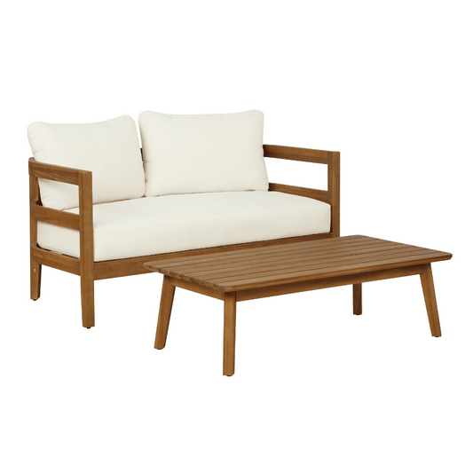 Surfside Brown Loveseat And Table